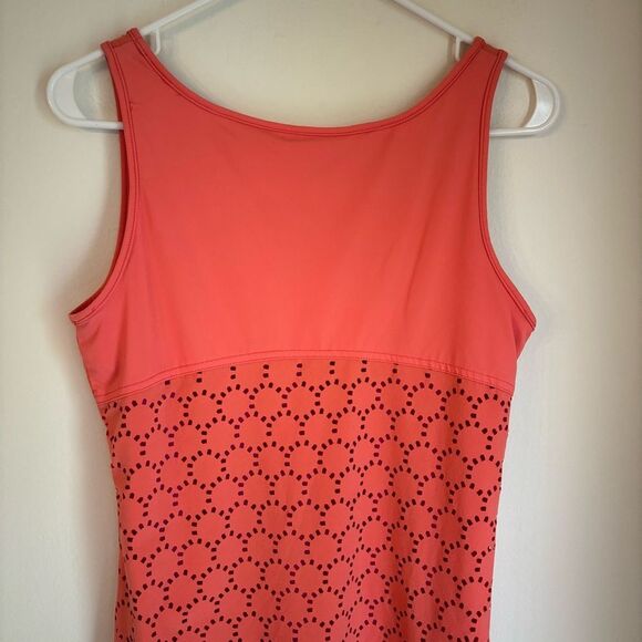 TITLE NINE Womens small Illusion Tank Dress Nimblene Laser Cut Coral Pink EUC! - Picture 8 of 10